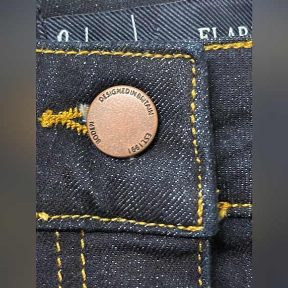 Boden Dark Denim High-Waist Flare Jeans Size 4P - Picture 7 of 10